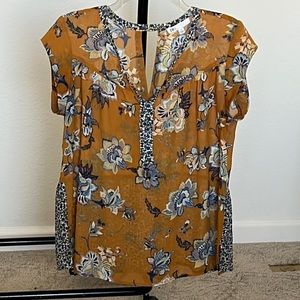 DR2 by Daniel Rainn Notch Neck Boho Blouse